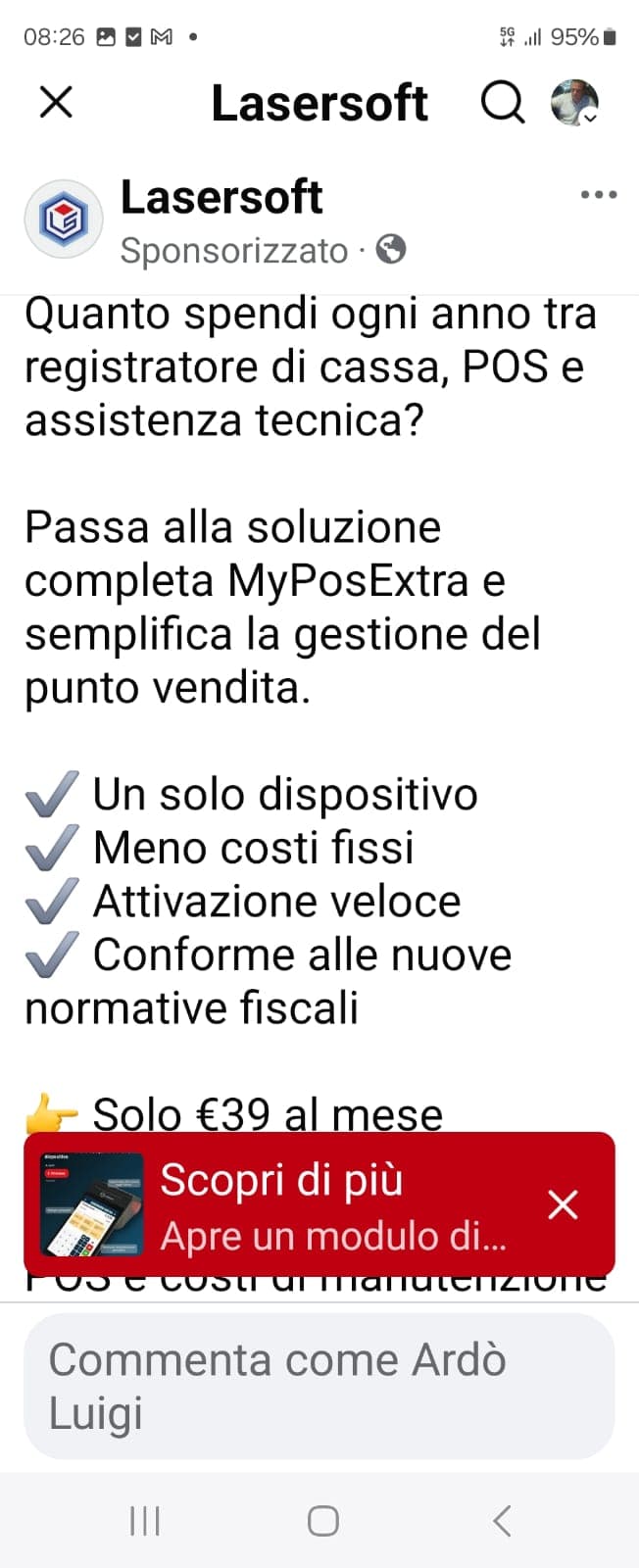 Lasersoft — MyPosExtra: vendite e pagamenti in un unico dispositivo